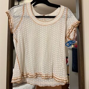 Free people shirt White and Orange Women's Top